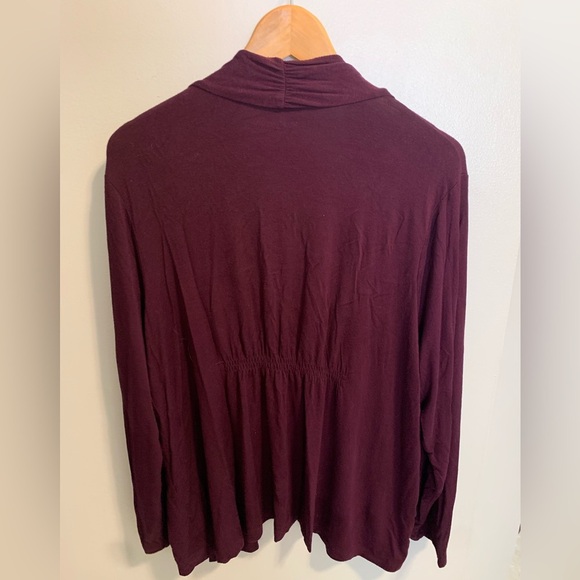 Croft & Barrow Burgundy Cardigan - 1X - Picture 4 of 5